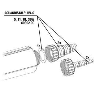 JBL ProCristal UV-C Schlauchanschlu Set 4 Stck inkl. 4x Dichtungen
