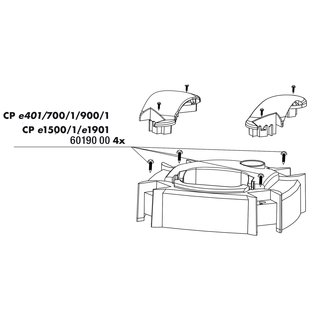 JBL CristalProfi e401/e701/e901/e1501/e1901 Schrauben fr Pumpenkopf 4 Stck