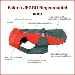 Jeggo Regenmantel Buckle, schwarz, XXS 20cm