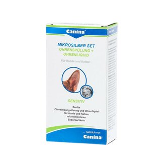 Canina Pharma Mikrosilber Set Ohrensplung + Liquid 150 ml