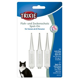 Trixie Floh- und Zeckenschutz Spot-On, Katze, 3x 1,0 ml  ab 8 Monate