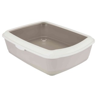 Trixie Katzentoilette Classic mit Rand, 37x15x47 cm, taupe/helltaupe