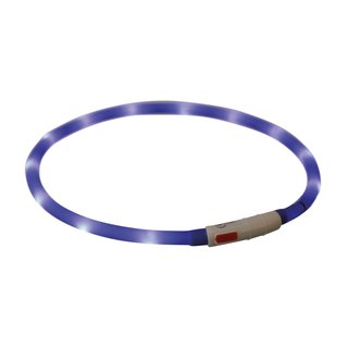 Trixie Flash Leuchtring, USB, Silikon, XS- XL, 70 cm/ Ø10mm blau