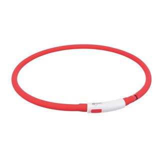 Trixie Flash Leuchtring, USB, Silikon, XS- XL, 70 cm/ 10mm rot