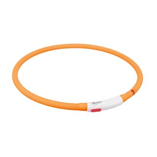 Trixie Flash Leuchtring, USB, Silikon, XS- XL, 70 cm/ 10mm orange