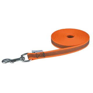 petlando gummierte Schleppleine 2,0cm/ 10m orange