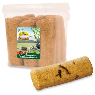 JR FARM Peanut Bar Erdnussbutter mit Regenwrmer 3,15kg (9 Stck)