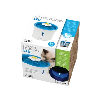 Catit 2.0 Blumentrinkbrunnen, 3 Liter, blau, mit LED