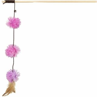 Trixie Spielangel Pompom Blle, Holz/Plsch, Baldrian,  diverse Farben