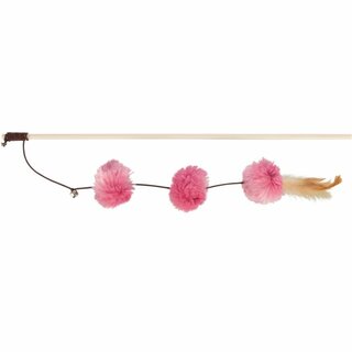 Trixie Spielangel Pompom Blle, Holz/Plsch, Baldrian,  diverse Farben