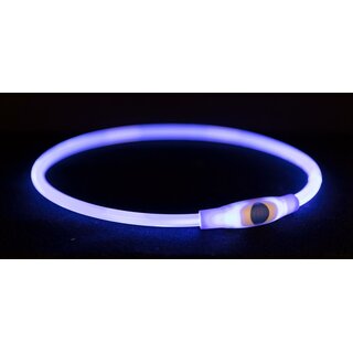 Trixie Flash Leuchtring USB, L-XL, 65cm/ 8 mm, blau
