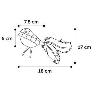 KS Vinta Vogel + Feder 18cm