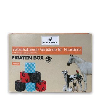 Selbsthaftende Verbnde fr Haustiere- 6er Set Piraten Box