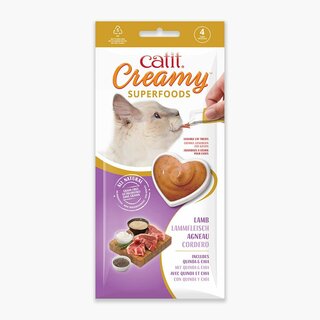 Catit Creamy Superfoods, Lamm, Quinoa & Chia (4x 10g) MHD 10/24