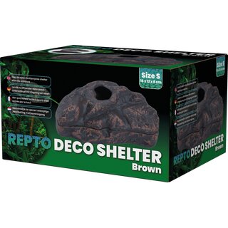 Repto Keramik Deco Shelter braun, S (18x12x8cm)