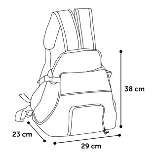 Fronttasche Welpe Xanty taupe 29 x 23 x 38cm