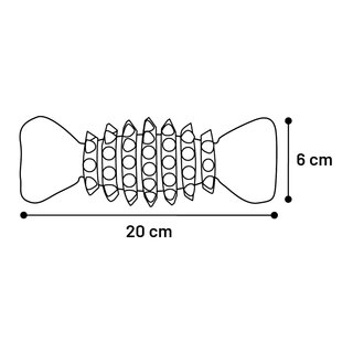 Gummi Rubba Knochen mit Stacheln, braun 20 x 6 x 6cm