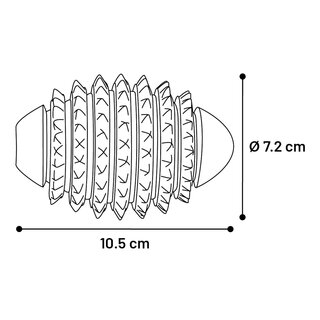 Gummi Rubba Rugby mit Stacheln, braun 10,5 x 7,2 x 7,2cm