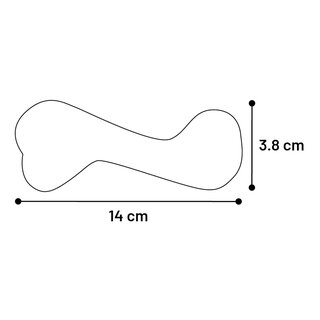 Gummi Rubba Knochen, braun 14 x 5,5 x 3,8cm