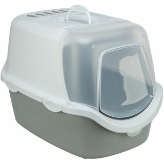 Trixie Katzentoilette Vico Open Top, mit Haube, 40 x 40 x 56cm, hellgrau/wei