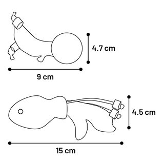 Yutsa Fisch + Ball braun 15 x4,5 x 2,5cm