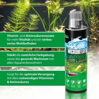 Microbe-Lift Vitamins Swasser, Vitamine und Aminos fr Fische & Pflanzen 118ml