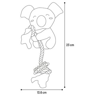 Spielzeug Welpe Didi Koala mit Seil 13,6 x 7 x 23cm