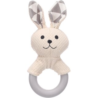 Spielzeug Welpe Rabbo Kaninchen mit Ring wei 10 x 6,5 x21,2cm