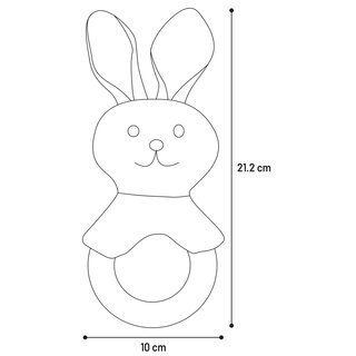 Spielzeug Welpe Rabbo Kaninchen mit Ring wei 10 x 6,5 x21,2cm