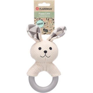 Spielzeug Welpe Rabbo Kaninchen mit Ring wei 10 x 6,5 x21,2cm