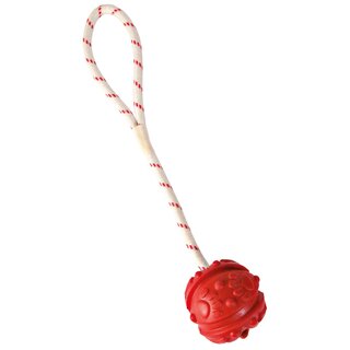 Trixie Aqua Toy Ball am Seil, schwimmend, Naturgummi, 4,5cm/35cm, diverse Farben