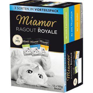 Miamor Ragout Royal Multibox Jelly Kaninchen, Huhn, Thunfisch 12x100g